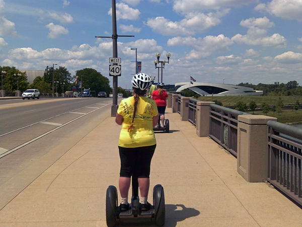 Karen Duquette on the Segway